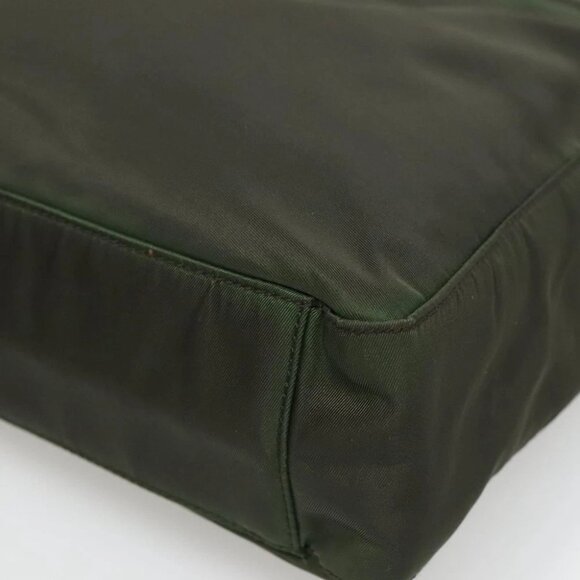 PRADA Shoulder Bag Nylon Khaki Silver Auth 129429 - Picture 10 of 15